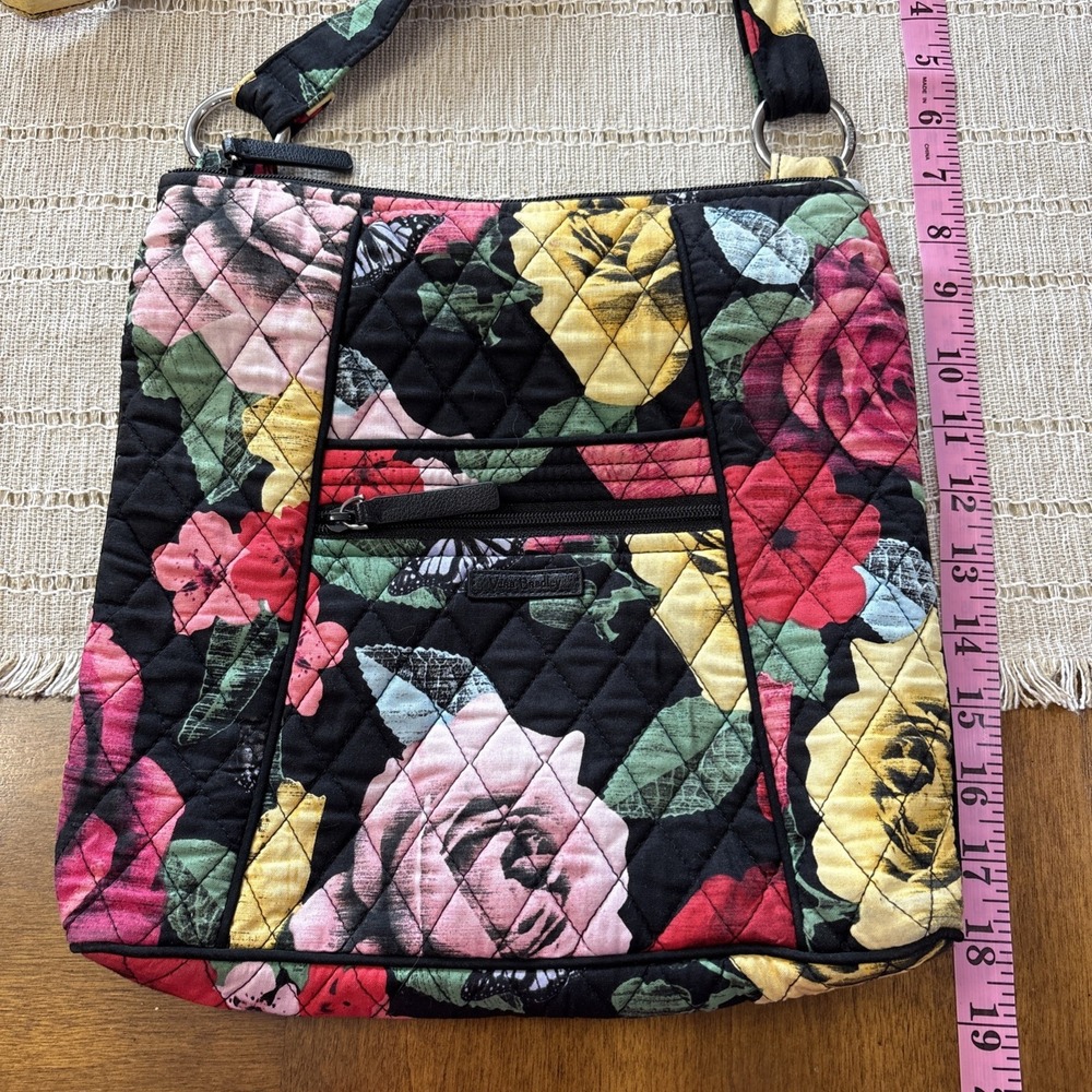 Vera Bradley Hipster Crossbody Bag Havana Rose Quilted Floral Print- Retired